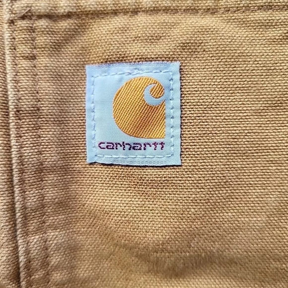 Vintage Carhartt J130M Active Jacket Men Large Tan Work Hoodie Quilt Lined Duck - Picture 9 of 16